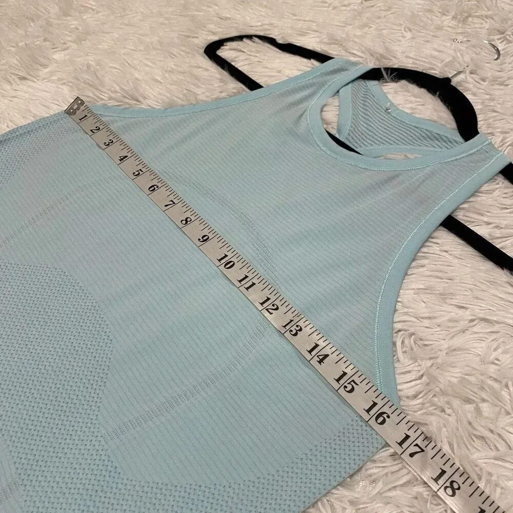 Lululemon Swifty Tech Racerback Tank Top in Blue Stripe Size 8